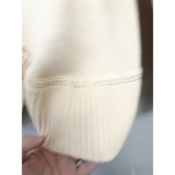 Lauren Ralph Lauren Women’s Size XL Cream Cotton Shawl Collar V-Neck Sweater - Picture 9 of 9